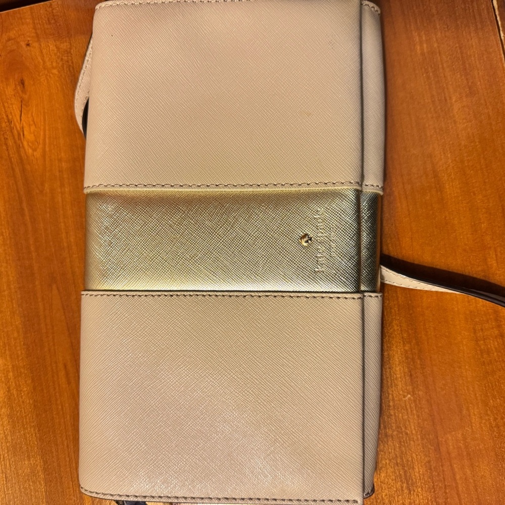 Kate Spade Cream and Gold Crossbody Bag